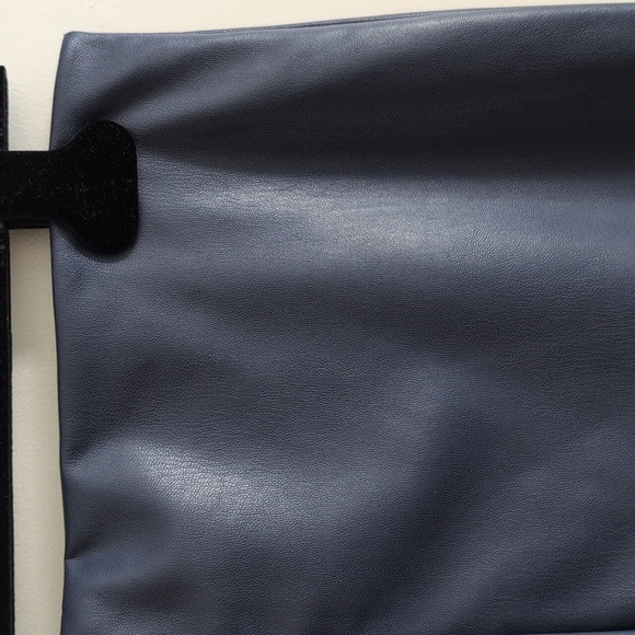 Bagatelle Collection Faux Leather Wide Leg Pants Midnight Blue Vegan L - Picture 8 of 11